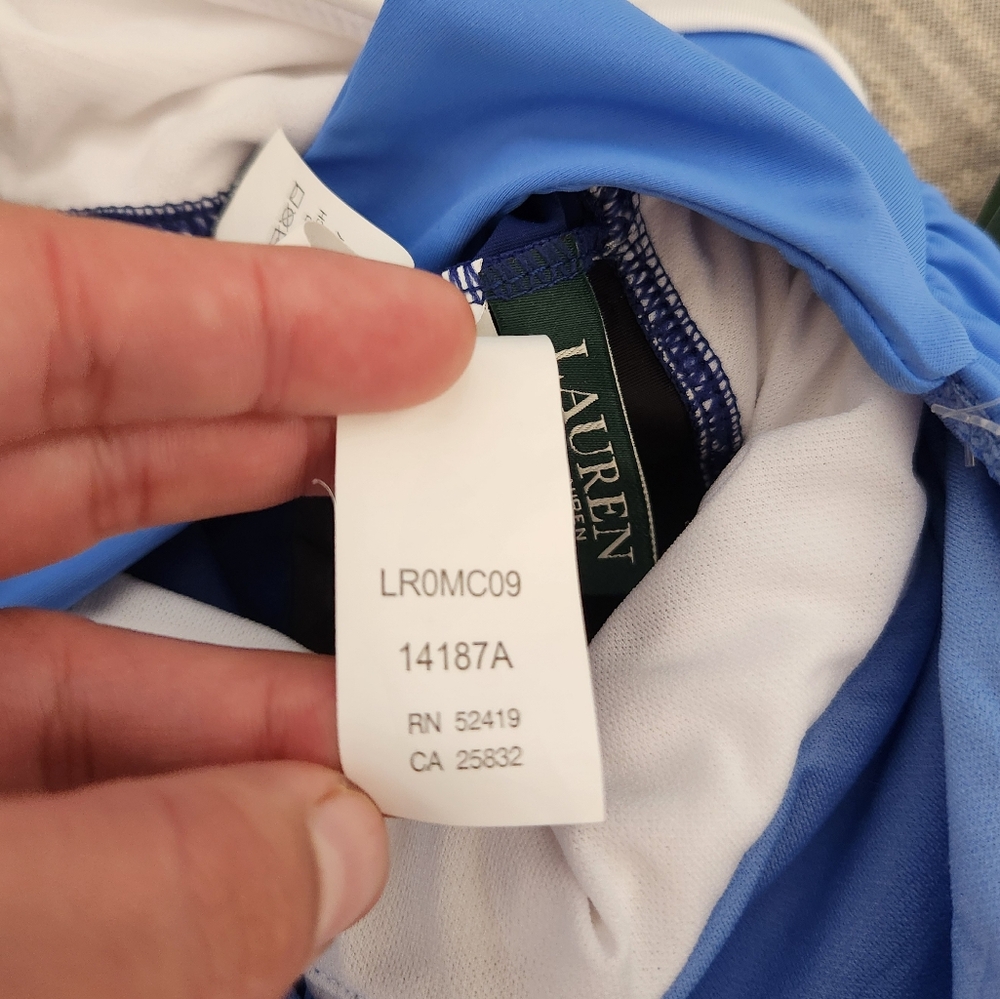 Ralph Lauren Blue and White One-Piece Swimsuit - Picture 12 of 13